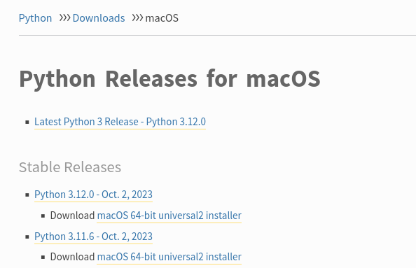 Python for MacOS